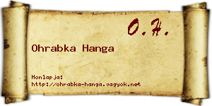 Ohrabka Hanga névjegykártya